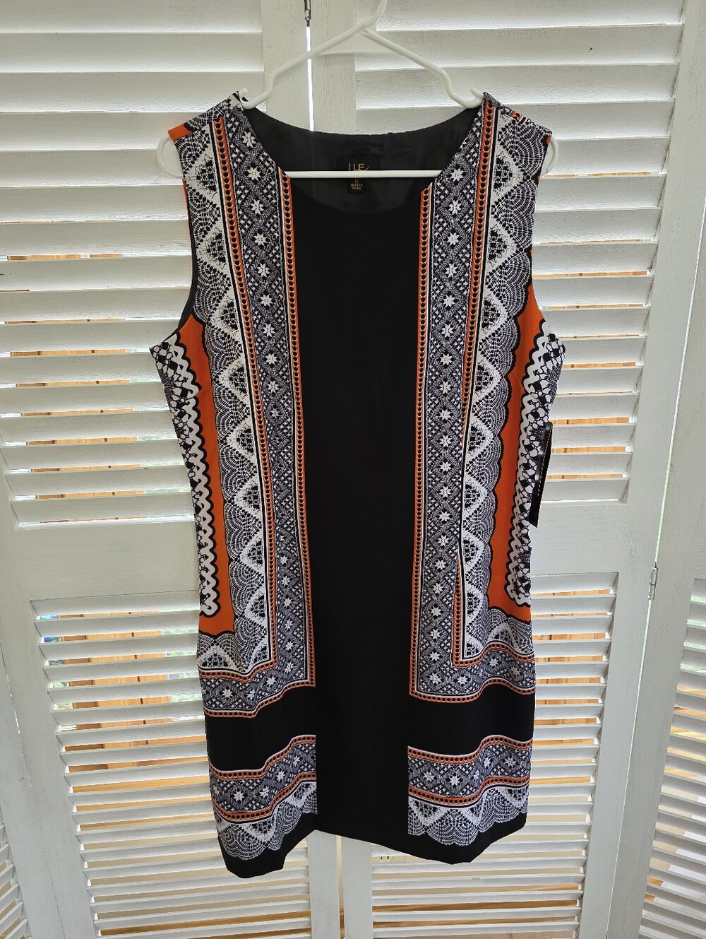ILE New York Women's Patterned Knee-Length Sleeveless Dress Size 12
